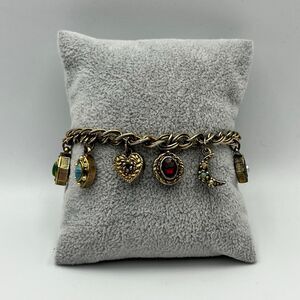 Vintage gold tone charm Bracelet